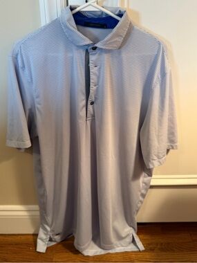 Greyson Light Blue Striped Men's Polo